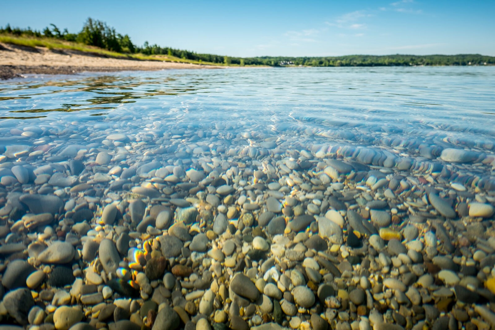 Stones under the water at Petoskey State Park